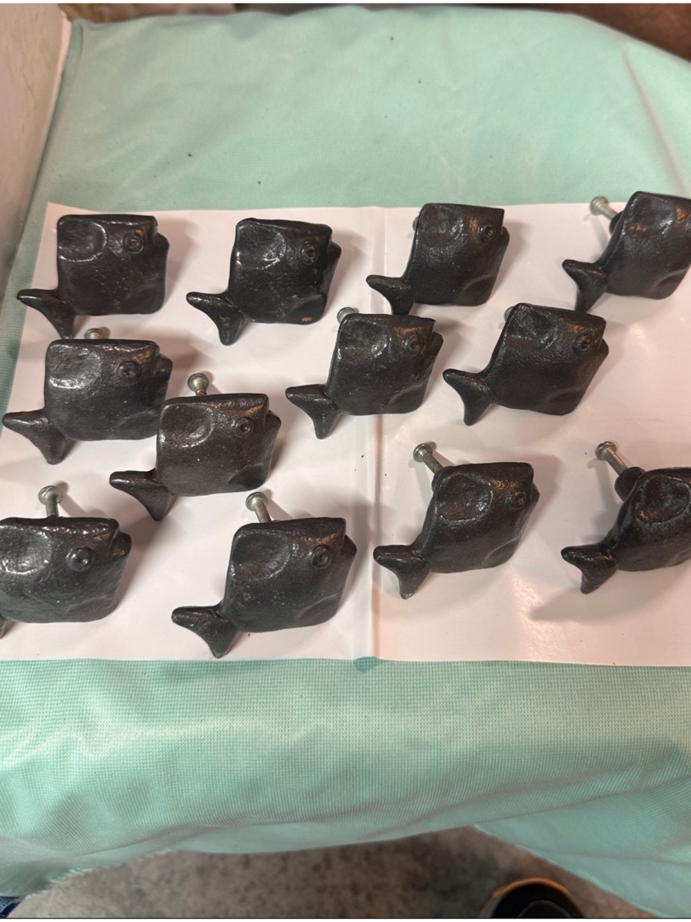 Set of 12 Black Fish Aquarium Ornaments with Mounting Pins